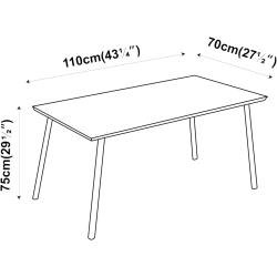 Table salle à manger scandinave moderne bois noir en situation