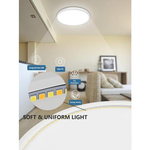 Présentation de Zoom sur Plafonnier LED Brisplen 24W 2400LM Blanc Ultra Fin