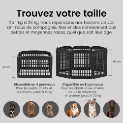 Parc Iris Ohyama pour Chien avec Porte Verrouillable - 4 Panneaux en situation