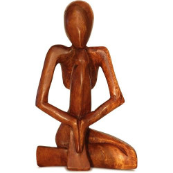 Présentation Sculpture abstraite bois homme prière G6 Collection