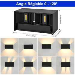 Applique Murale LED XINFUFEIMING, Étanche, 3000K, Design Moderne en situation