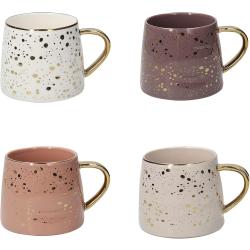 Présentation Tasses Mug Porcelaine Multicolore, Lot 4 Tognana Des Arts