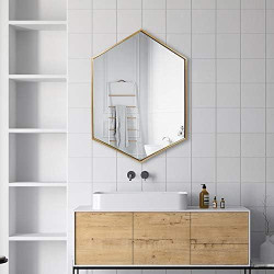 Présentation Miroir Suspendu Moderne Doré TMGY D, Design Élégant