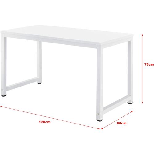 Présentation de Zoom sur Bureau Réglable Blanc, Poste de Travail, Acier, Mélamine