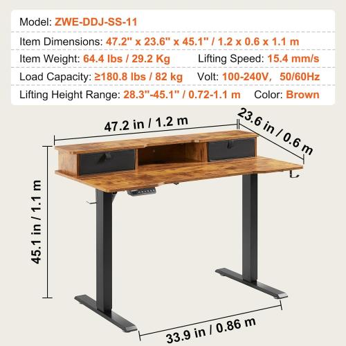 Présentation de Bureau Assis Debout Électrique, Table Réglable Hauteur, Métal en situation