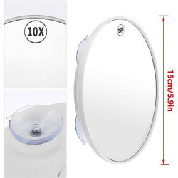 Miroir Maquillage Rayong 10x, Ventouses, Salle de Bain en situation