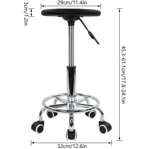 Présentation de Zoom sur Tabouret roulettes, mousse PU, antistatique, noir, réglable