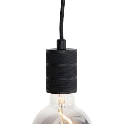 Présentation de Zoom sur Plafonnier noir moderne, système rail, éclairage LED 3 lumières