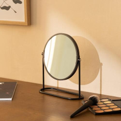 Miroir Cosmétique Rotatif Double Face Navaris, Grossissant en situation