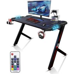 Présentation Bureau Gaming Ergonomique LED, Accessoires Inclus, Design Moderne