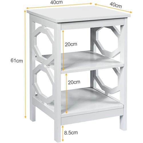 Présentation de Table de chevet bois, 3 niveaux, style moderne en situation