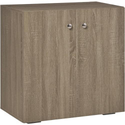 Présentation Buffet Commode Rangement Bois Chêne Clair, 2 Portes