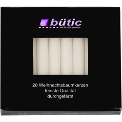 Bougies blanches, lot de 20, combustion sans résidus en situation