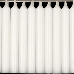 Présentation Bougies blanches, lot de 20, combustion sans résidus