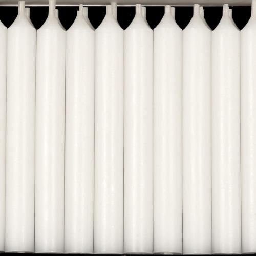 Présentation de Présentation Bougies blanches, lot de 20, combustion sans résidus