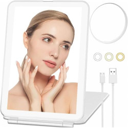 Présentation Miroir maquillage FOME, lumineux, rechargeable, portable, LED