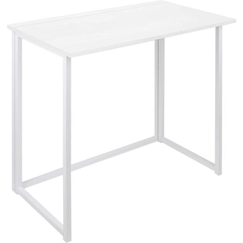 Présentation de Présentation Bureau Pliable Leader Accessories, Table Portable Bois, Blanc