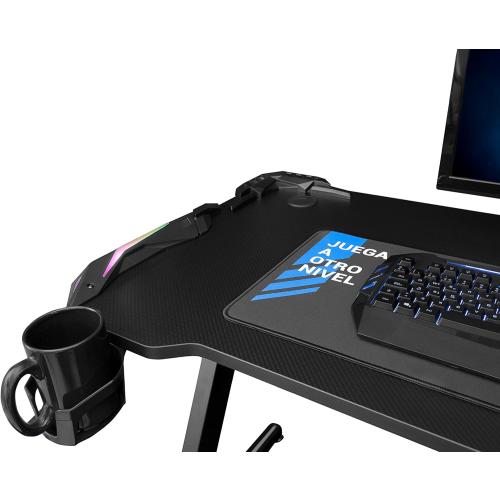 Présentation de Bureau Gaming CoolBox DeepMaster Noir, Design Ergonomique en situation