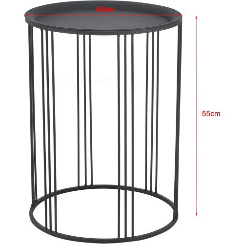 Présentation de Zoom sur en.casa Tables Basses Gigognes, Ensemble 2 Tables Noires