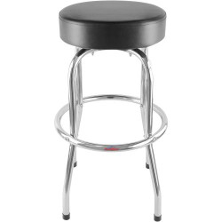 Présentation Tabouret bar pivotant cuir noir, cadre chrome, Ruedamann