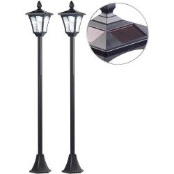 Lampadaires jardin solaires LED, Royal Gardineer, plastique en situation