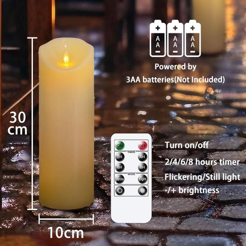 Présentation de Zoom sur Bougies LED étanches, sans flamme, télécommande, minuterie