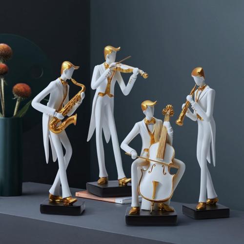 Présentation de Zoom sur Figurine Musicien HAUCOZE, Sculpture Résine Décor Moderne