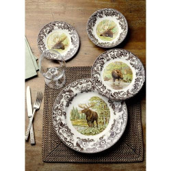 Spode Woodland Assiette Pain Beurre, Orignal Majestueux en situation