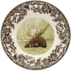 Présentation Spode Woodland Assiette Pain Beurre, Orignal Majestueux