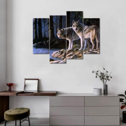 Peinture Murale Loup, First Wall Art, Décoration Moderne en situation