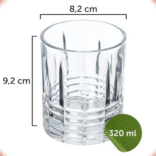 Présentation de Zoom sur Verres à boire transparents, lot 6, paroi épaisse, cannelés