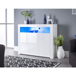 Présentation Buffet 3 portes LED Blanc mat, brillant MMT Furniture