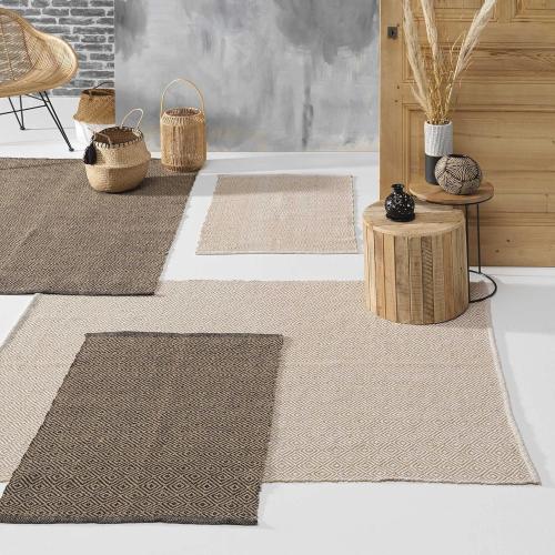 Présentation de Zoom sur Tapis Rectangle Livio Noir, Jute, Douceur d'Intérieur