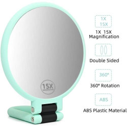 Miroir de Maquillage Dolovemk, Pliable, Double Face, Vert en situation