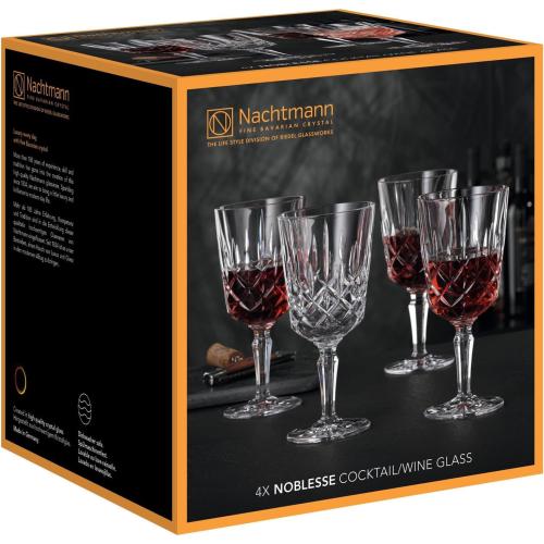 Présentation de Nachtmann Noblesse 4 Verres Cocktail Cristal Transparent en situation