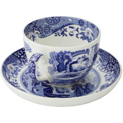 Tasse Soucoupe Géantes Bleues Spode, Design Italien en situation