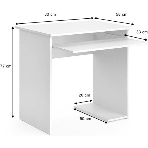 Présentation de Zoom sur Bureau Vicco Nick, Blanc, Design Moderne, Pratique