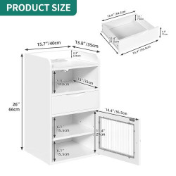 Table de chevet moderne, blanc, 1 tiroir, 2 ports USB en situation