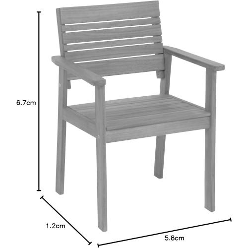 Présentation de Zoom sur Chaise Jardin Maui Greemotion Bois Acacia Massif Gris