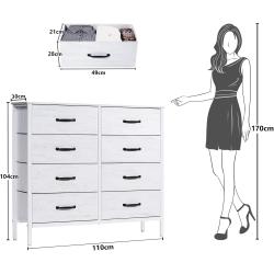 Commode Tissu 6 Tiroirs Blanc, Rangement Chambre, Bureau en situation