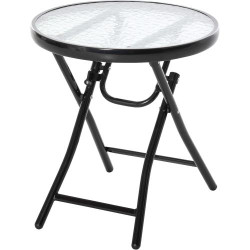 Présentation Table Basse Ronde Bistro Jardin Pliable Noir, Outsunny