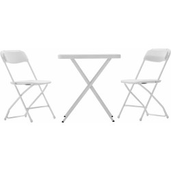 Présentation Gardiun Set Jardin Pliable Table Chaises Bonaire Blanc