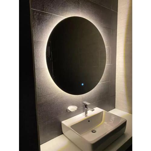 Présentation de Présentation Miroir Mural LED Rond, Éclairage Variable, Blanc Froid