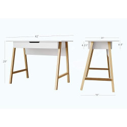 Bureau Parme, école, bureau blanc, design moderne, mobilier en situation