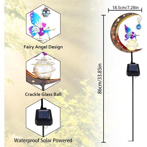 Présentation de Lampes Solaires Jardin, Décoration Extérieure, Lumière Lune, LED IP65 en situation