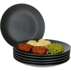 Présentation Assiettes plates noires MamboCat, lot de 6, design moderne