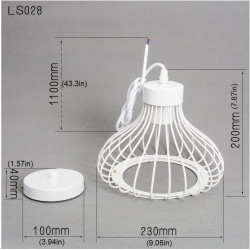 Suspension Cage Métal Blanc Vintage Chrasy, Luminaire Retro en situation