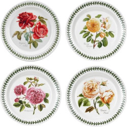 Présentation Assiettes rondes céramique Botanic Roses, 4 pièces, Anglais