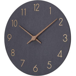 Horloge murale rétro bois quartz silencieuse Warminn en situation