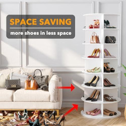 Tour à Chaussures Rotative SpaceAid: Rangement Pratique à 360° en situation